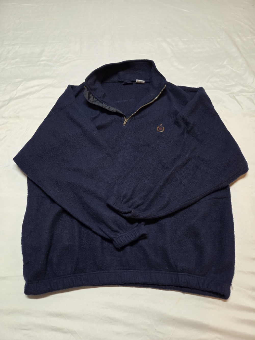 Bugle Boy Men's Navy Half-Zip Sweater with Crest